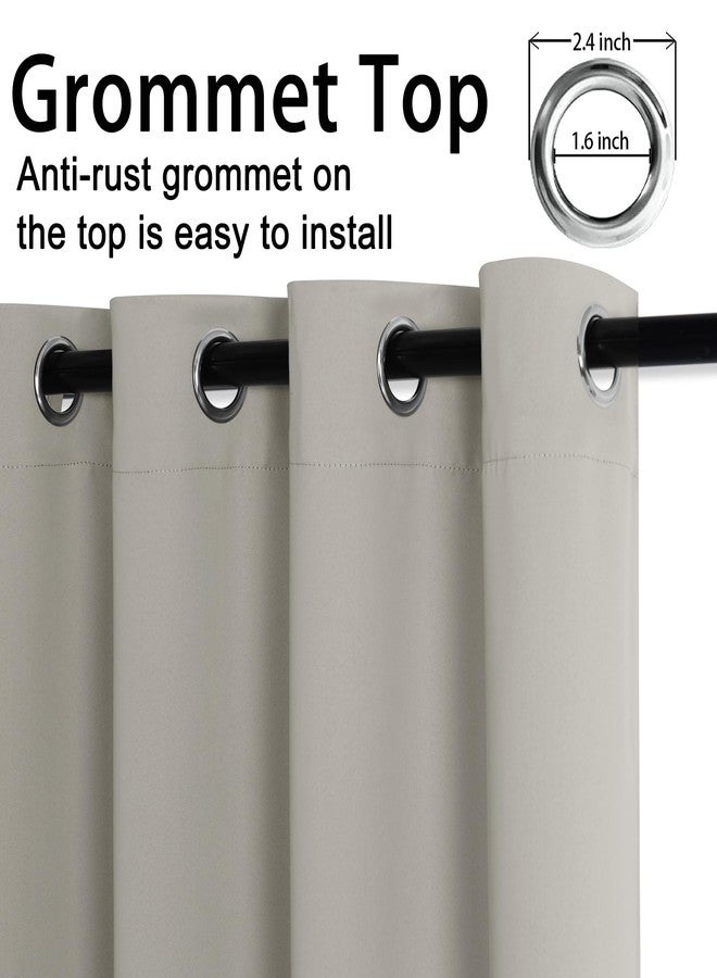 JIUZHEN Blackout Curtains with Tiebacks-Thermal Insulated and Light Blocking,2 Panels, 42 x 45 Inch,Silver Grey - Image 4